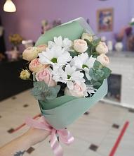 Букет цветов из:  Хризантемы и Розы #REPLACE_PRED# Сарове
