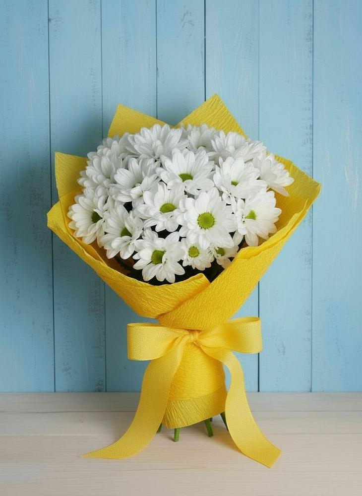 Букет Застенчивые лепестки в Сарове Букет цветов из: Хризантемы в Сарове