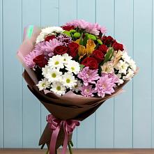 Букет цветов из:  Розы, Хризантемы и Альстромерии в Сарове